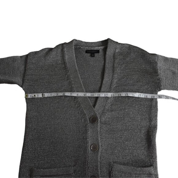 Banana Republic Metallic Chunky Knit Long Cardigan Sweater Champagne Size Small - Picture 14 of 15